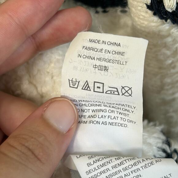 Madewell Striped Boucle Cardigan Sweater Women's Sz XL Ivory Lagenlook Cozycore - Picture 7 of 9